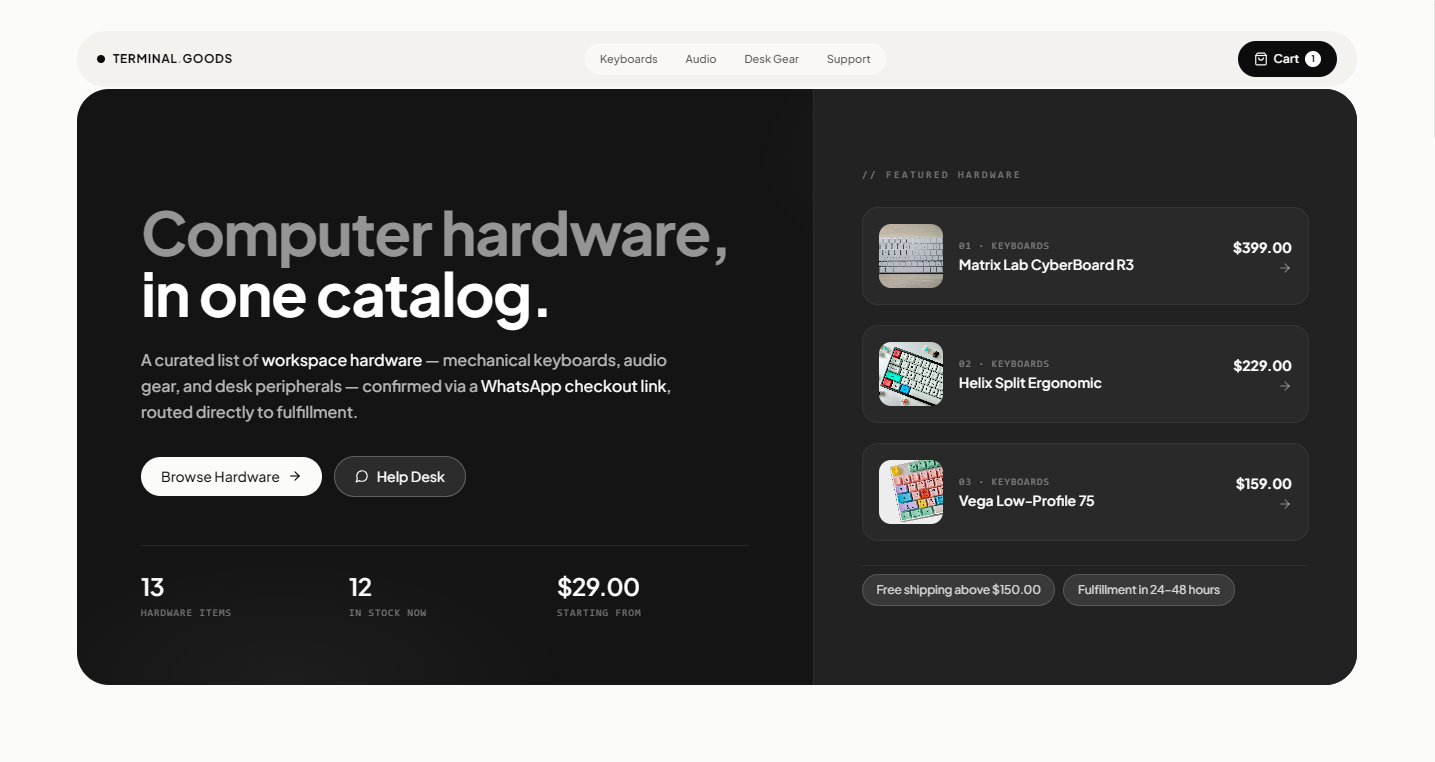 Terminal Goods desktop screenshot